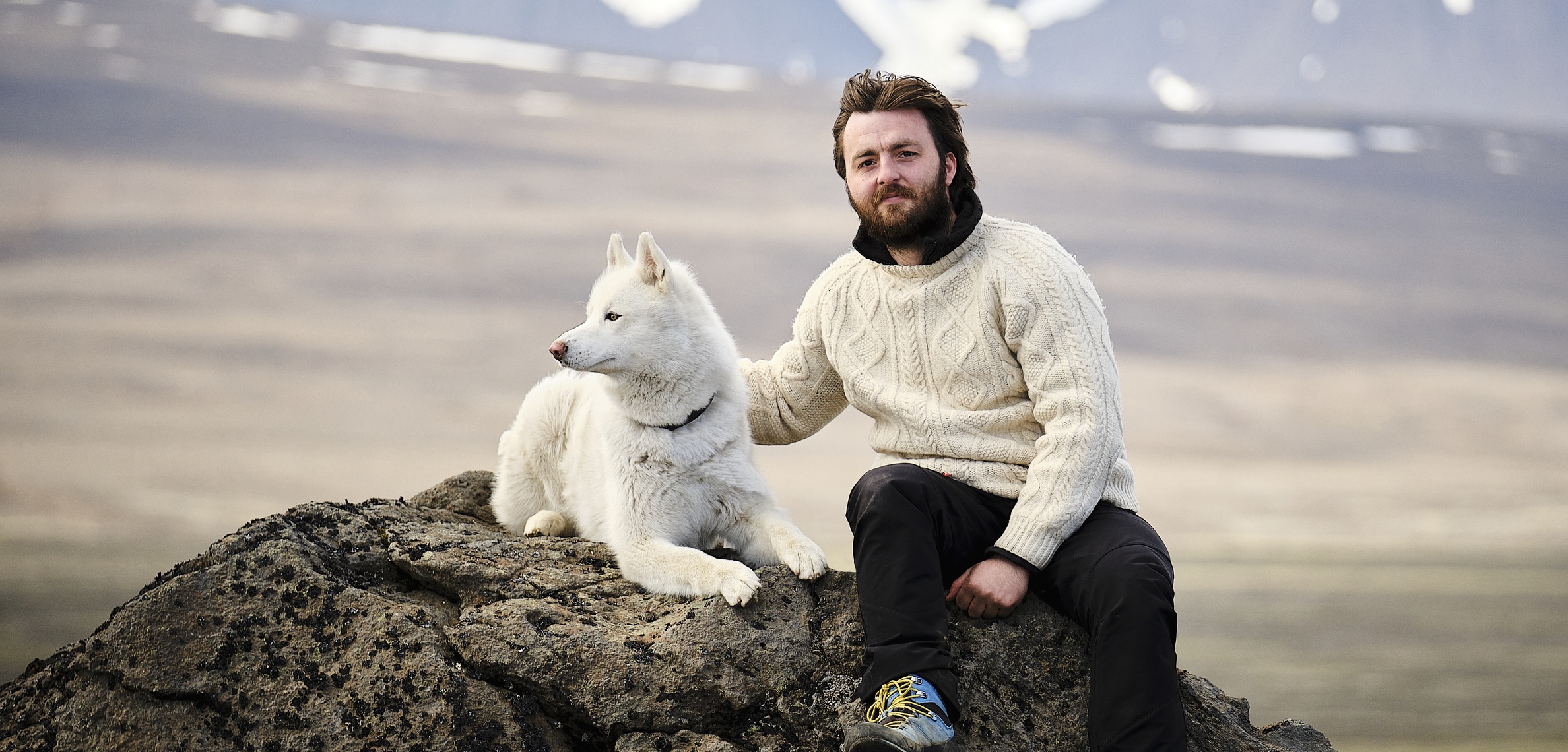 Magnus Viking with Fenris in the Icelandic Highlands